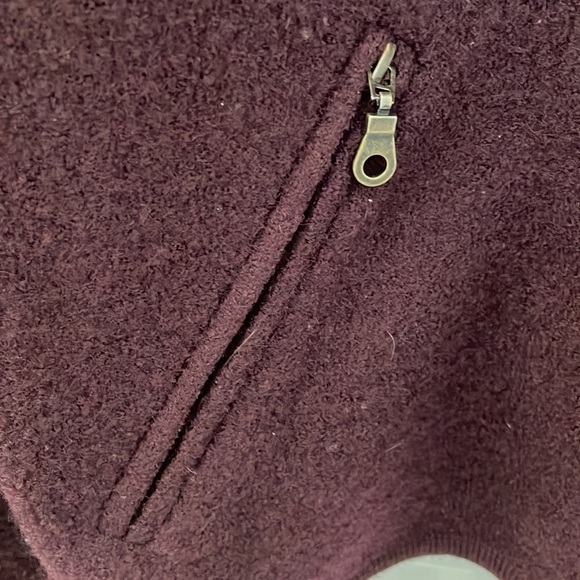 Casual Connection 100% Wool Plum zip sweater jacket coat. Size Small. - Picture 5 of 9